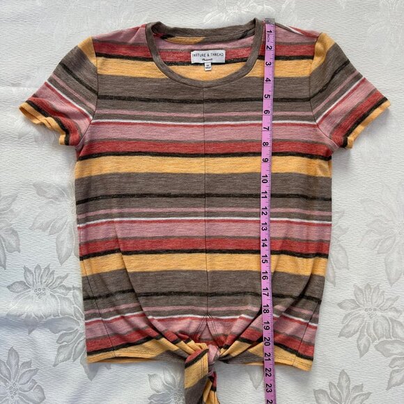 Texture and Thread by Madewell Striped Tie Top Shirt XS - Picture 6 of 15